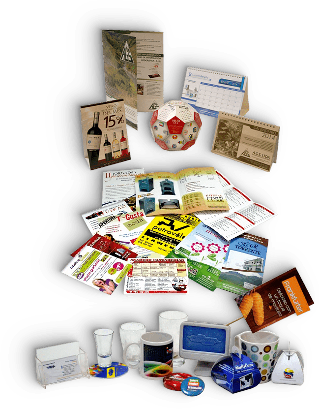 Diversas muestras de material POP o merchandising